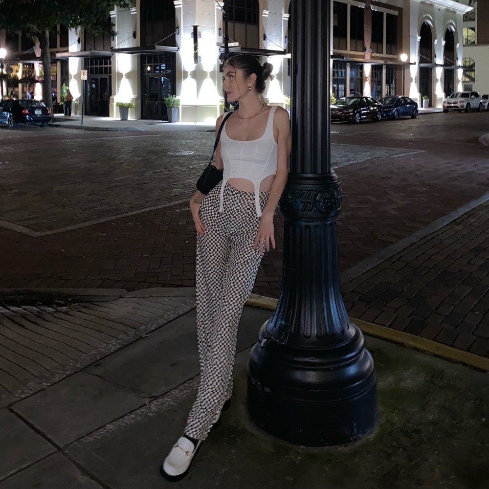 Warped Checker Trousers